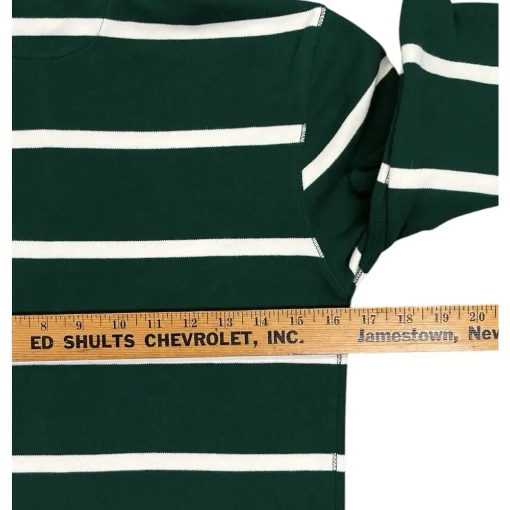 Polo Ralph Lauren Kids Boys Large 14-16 Quarter Zip Sweatshirt Striped Green